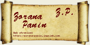 Zorana Panin vizit kartica